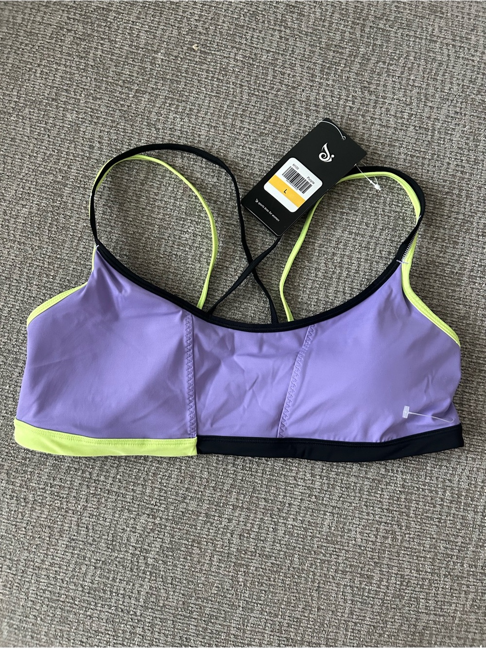 NWT Purple Sports Bra with Lime Trim - Women Intimates & Sleepwear
